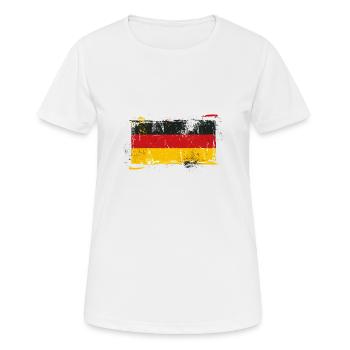 Drapeau Allemagne Drapeau allemand utilisé look home - T-shirt respirant Femme - blanc - Devant - AI Model Female 172 dark (172cm)