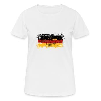 Deutschland Flagge Deutsche Fahne Used Look Heimat - Frauen T-Shirt atmungsaktiv - Weiß - Vorne - AI Model Female 172 dark (172cm)