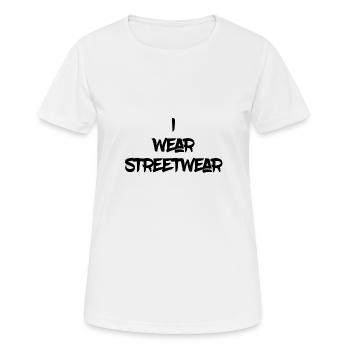 I wear streetwear - T-shirt respirant Femme - blanc - Devant - AI Model Female 172 dark (172cm)