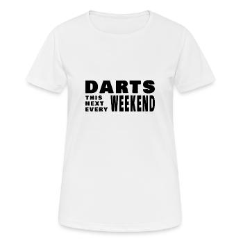 Darts jedes Wochenende. - Frauen T-Shirt atmungsaktiv - Weiß - Vorne - AI Model Female 172 dark (172cm)