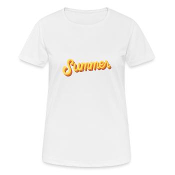 Sommer Sommer - Frauen T-Shirt atmungsaktiv - Weiß - Vorne - AI Model Female 172 dark (172cm)