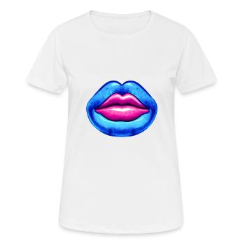 Lippen - Frauen T-Shirt atmungsaktiv - Weiß - Vorne - AI Model Female 172 dark (172cm)