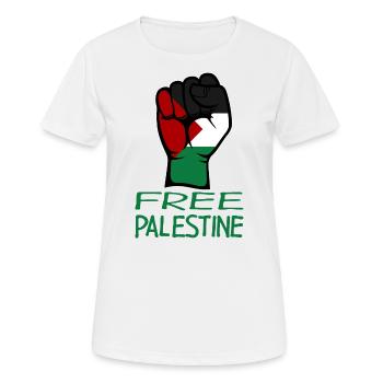Drapeau de la Palestine gratuit Palestine vert - T-shirt respirant Femme - blanc - Devant - AI Model Female 172 dark (172cm)