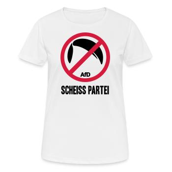 ANTI AFD SCHEISS PARTEI - Frauen T-Shirt atmungsaktiv - Weiß - Vorne - AI Model Female 172 dark (172cm)
