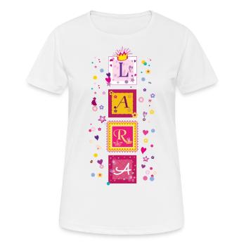 Nom de Lara - T-shirt respirant Femme - blanc - Devant - AI Model Female 172 dark (172cm)
