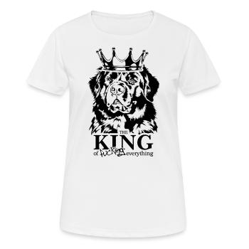 Terre-Neuve Roi de tout Chiens Disant - T-shirt respirant Femme - blanc - Devant - AI Model Female 172 dark (172cm)
