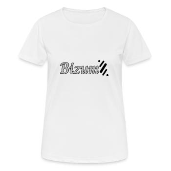 Bizum plus - Frauen T-Shirt atmungsaktiv - Weiß - Vorne - AI Model Female 172 dark (172cm)