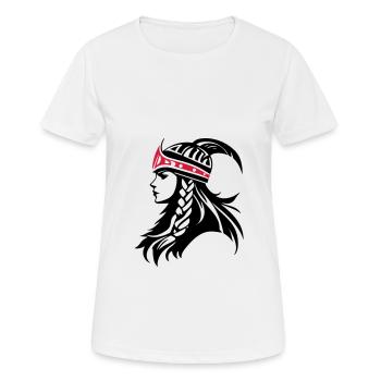 Wikinger Kriegerin Walküre Symbol - Frauen T-Shirt atmungsaktiv - Weiß - Vorne - AI Model Female 172 dark (172cm)