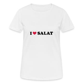 J'aime salade - T-shirt respirant Femme - blanc - Devant - AI Model Female 172 dark (172cm)