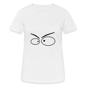 Crazy Augen - Frauen T-Shirt atmungsaktiv - Weiß - Vorne - AI Model Female 172 dark (172cm)