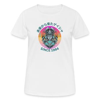 Geisha futuriste - T-shirt respirant Femme - blanc - Devant - AI Model Female 172 dark (172cm)