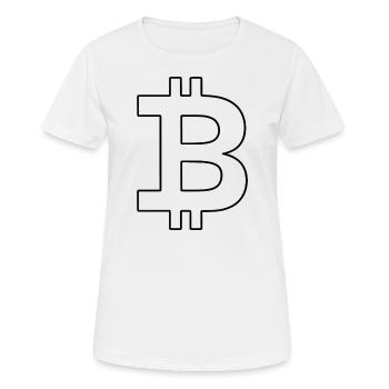 Bitcoin Logo Silhouette Digital Currency - Women's Breathable T-Shirt - white - Front - AI Model Female 172 dark (172cm)