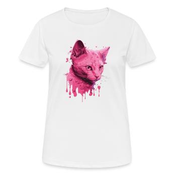 Chat rose - T-shirt respirant Femme - blanc - Devant - AI Model Female 172 dark (172cm)