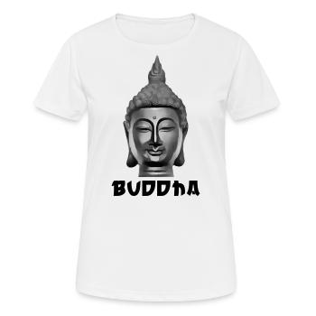Bouddha Bouddhisme Bouddhiste Spirituel - T-shirt respirant Femme - blanc - Devant - AI Model Female 172 dark (172cm)