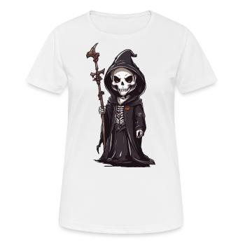 Niedlicher Skelett Magier Halloween Magie - Frauen T-Shirt atmungsaktiv - Weiß - Vorne - AI Model Female 172 dark (172cm)
