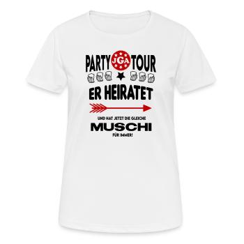 Jga Er heiratet Die gleiche Muschi für immer - Frauen T-Shirt atmungsaktiv - Weiß - Vorne - AI Model Female 172 dark (172cm)