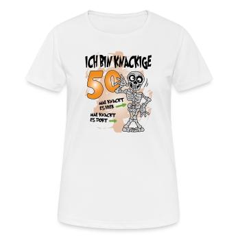 Geburtstag 50 Knackige Jahre Skelett Knochen - Frauen T-Shirt atmungsaktiv - Weiß - Vorne - AI Model Female 172 dark (172cm)