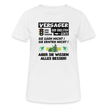 Bauern Proteste Politik Versagen Ampel - Frauen T-Shirt atmungsaktiv - Weiß - Vorne - AI Model Female 172 dark (172cm)