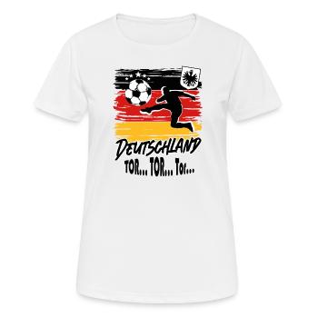 Fußball Deutschland Fussball Fan Tor Tor Tor - Frauen T-Shirt atmungsaktiv - Weiß - Vorne - AI Model Female 172 dark (172cm)