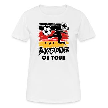 Fußball Deutschland Fussball Fan Bundestrainer - Frauen T-Shirt atmungsaktiv - Weiß - Vorne - AI Model Female 172 dark (172cm)