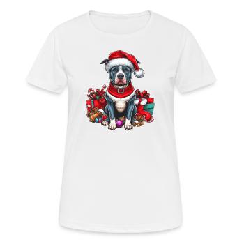 Pitbull Christams Gifts - Women's Breathable T-Shirt - white - Front - AI Model Female 172 dark (172cm)