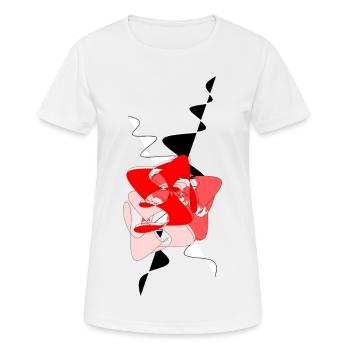 Composition artistique - rouge et noir - T-shirt respirant Femme - blanc - Devant - AI Model Female 172 dark (172cm)