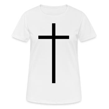 Kreuz - Frauen T-Shirt atmungsaktiv - Weiß - Vorne - AI Model Female 172 dark (172cm)