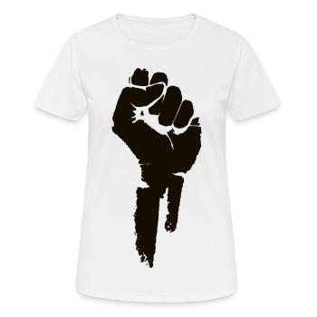 Protest and Revolution. Unite. - Women's Breathable T-Shirt - white - Front - AI Model Female 172 dark (172cm)
