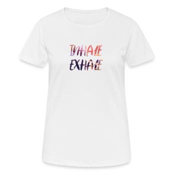 Inhale Exhale - Women's Breathable T-Shirt - white - Front - AI Model Female 172 dark (172cm)