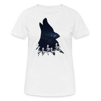 Wolf silhouette - Frauen T-Shirt atmungsaktiv - Weiß - Vorne - AI Model Female 172 dark (172cm)