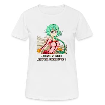 je suis une super héroïne ! - T-shirt respirant Femme - blanc - Devant - AI Model Female 172 dark (172cm)