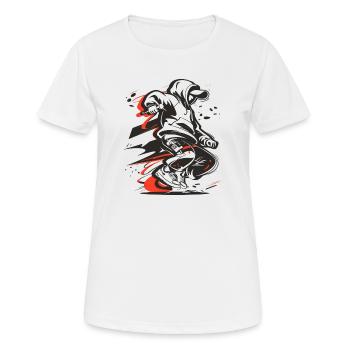 D Agency T-Shirt Mic Drop - T-shirt respirant Femme - blanc - Devant - AI Model Female 172 dark (172cm)