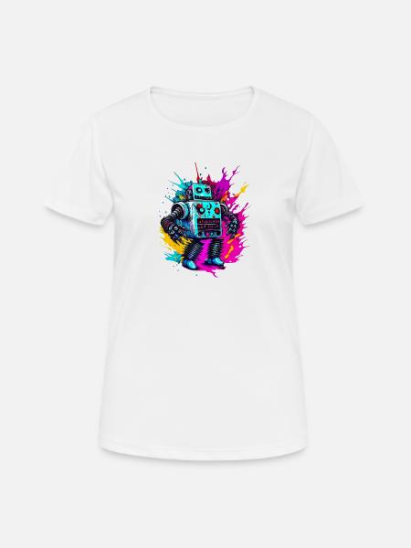 Evil Robot Series 010 - Women's Breathable T-Shirt - white