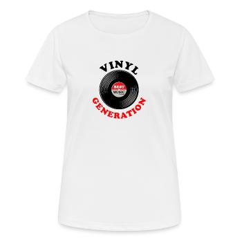 Vinyl Generation - Frauen T-Shirt atmungsaktiv - Weiß - Vorne - AI Model Female 172 dark (172cm)