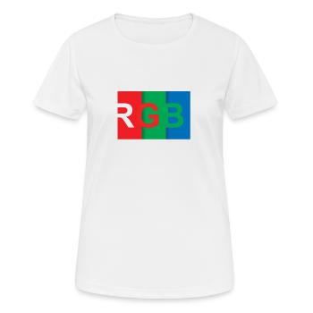 Bandes RVB rouge vert bleu - T-shirt respirant Femme - blanc - Devant - AI Model Female 172 dark (172cm)