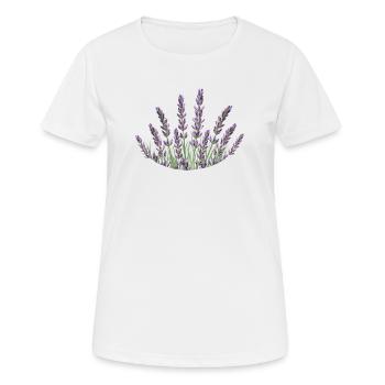 Pailles de lavande Lavande - T-shirt respirant Femme - blanc - Devant - AI Model Female 172 dark (172cm)