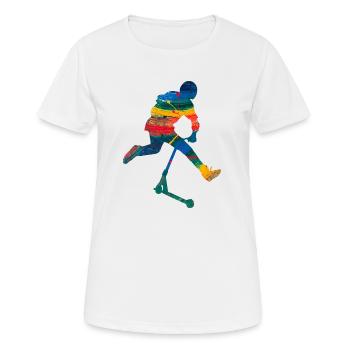 trottinette freestyle - T-shirt respirant Femme - blanc - Devant - AI Model Female 172 dark (172cm)