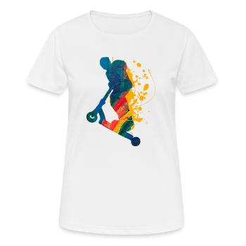 Roller - Frauen T-Shirt atmungsaktiv - Weiß - Vorne - AI Model Female 172 dark (172cm)