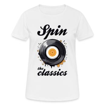 Spin the classics. Vinyl disk graphic. - Women's Breathable T-Shirt - white - Front - AI Model Female 172 dark (172cm)