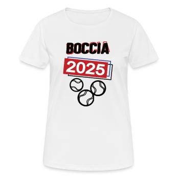 Boccia Spielerin Team Turnier Mannschaft 2025 - Frauen T-Shirt atmungsaktiv - Weiß - Vorne - AI Model Female 172 dark (172cm)
