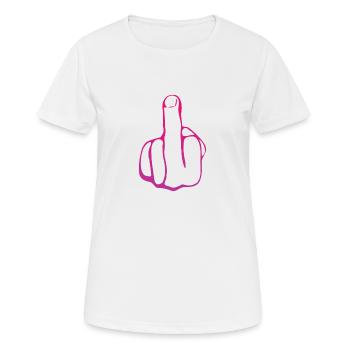 Fuck Off Middle Finger fuck off Fuck You - Women's Breathable T-Shirt - white - Front - AI Model Female 172 dark (172cm)
