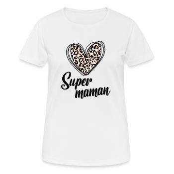 Super maman - T-shirt respirant Femme - blanc - Devant - AI Model Female 172 dark (172cm)
