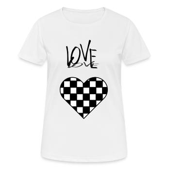 Stilvolles Herz Karo Look - Frauen T-Shirt atmungsaktiv - Weiß - Vorne - AI Model Female 172 dark (172cm)