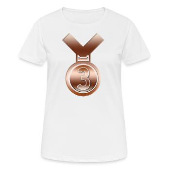 3rd Place Bronze achievement award medal - Women's Breathable T-Shirt - white - Front - AI Model Female 172 dark (172cm)