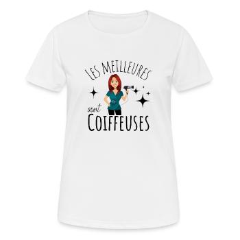 Les Meilleures Coiffeuses en action, cadeau femme - T-shirt respirant Femme - blanc - Devant - AI Model Female 172 dark (172cm)