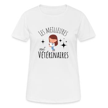 les meilleures sont vétérinaires, cadeau femme - T-shirt respirant Femme - blanc - Devant - AI Model Female 172 dark (172cm)