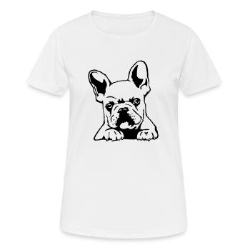 French Bulldog - Frauen T-Shirt atmungsaktiv - Weiß - Vorne - AI Model Female 172 dark (172cm)