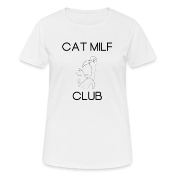 Cat M*** Club Line Art Design - Frauen T-Shirt atmungsaktiv - Weiß - Vorne - AI Model Female 172 dark (172cm)