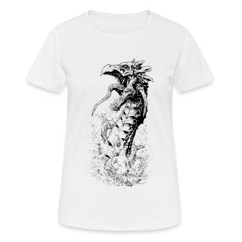 water dragon black - Women's Breathable T-Shirt - white - Front - AI Model Female 172 dark (172cm)