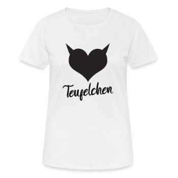 Teufelchen mit Herz Teufel Devil - Frauen T-Shirt atmungsaktiv - Weiß - Vorne - AI Model Female 172 dark (172cm)